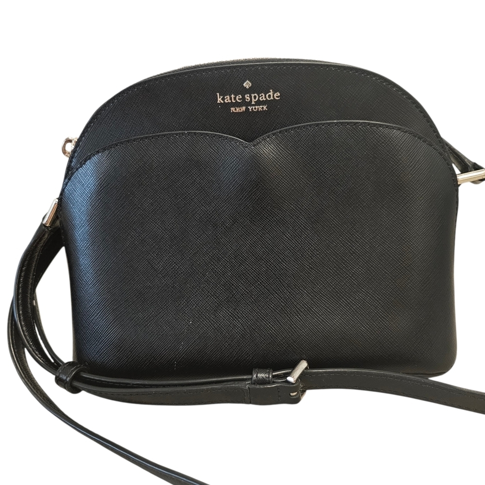 Kate Spade Black Leather Payton Dome Crossbody - Picture 2 of 14